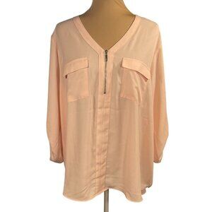 New Est. 1946 Cato Popover Top Blush Pink V-Neck Tunic Size 18/20W